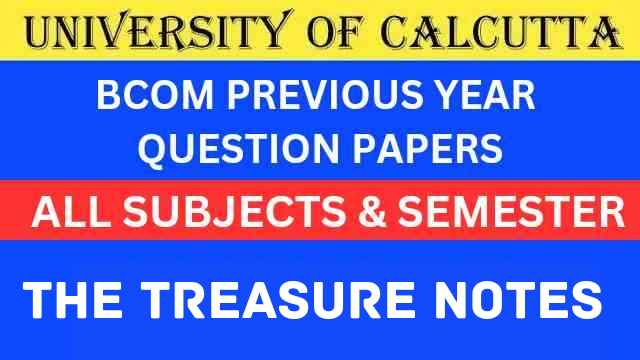 Calcutta University BCom Question Papers, Calcutta University BCom previous year question papers