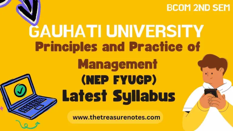 Gauhati University BCom 2nd Sem Principles and Practice of Management FYUGP Syllabus