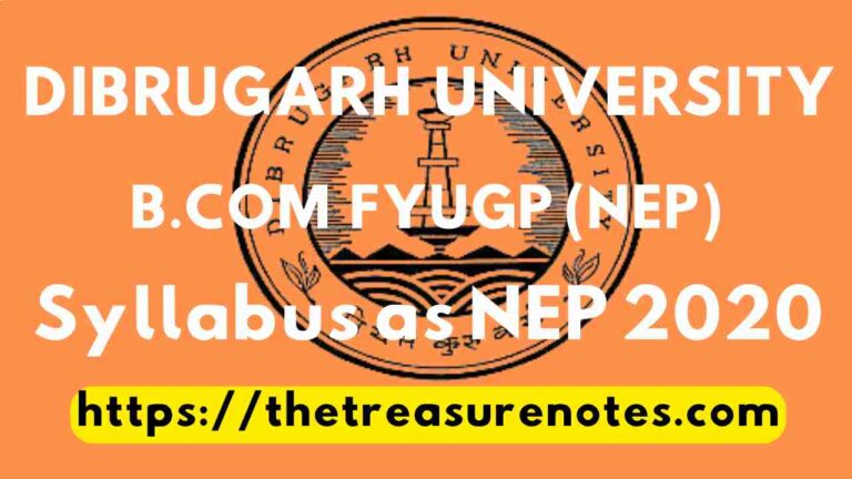 Dibrugarh University B.Com NEP FYUGP Syllabus