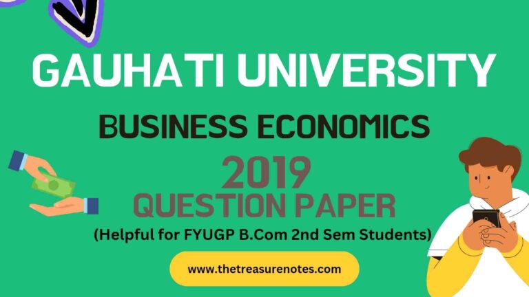 Business Economics 2019 Question Paper [Gauhati University]